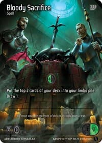Bloody Sacrifice (Cosmo Foil) - Wicked Prophecy [Wave 1] - Kryptik TCG card