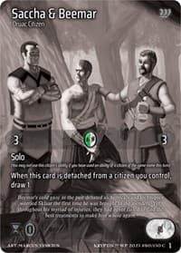 Saccha & Beemar (Cosmo Foil) - Wicked Prophecy [Wave 1] (eBay Gen Con Exclusive) - Kryptik TCG card
