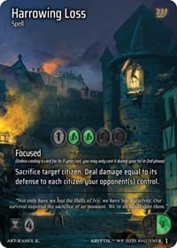 Harrowing Loss (Cosmo Foil) - Wicked Prophecy [Wave 1] - Kryptik TCG card