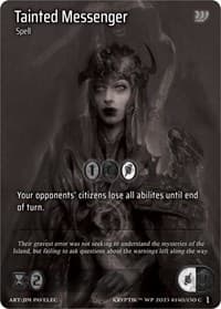 Tainted Messenger (Cosmo Foil) - Wicked Prophecy [Wave 1] (eBay Gen Con Exclusive) - Kryptik TCG card