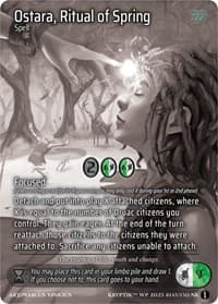 Ostara, Ritual of Spring (Cosmo Foil) - Wicked Prophecy [Wave 1] (eBay Gen Con Exclusive) - Kryptik TCG card