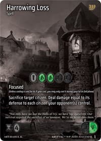 Harrowing Loss (Cosmo Foil) - Wicked Prophecy [Wave 1] (eBay Gen Con Exclusive) - Kryptik TCG card