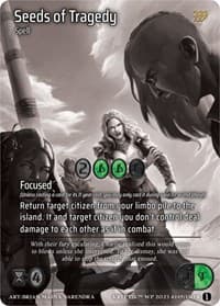 Seeds of Tragedy (Cosmo Foil) - Wicked Prophecy [Wave 1] (eBay Gen Con Exclusive) - Kryptik TCG card