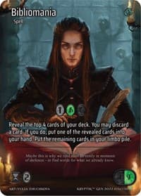 Bibliomania (Full Art) - Genesis [Kickstarter] - Kryptik TCG card