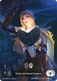 Astrid, Unfettered Explorer (Box Topper) (Glass Foil) - Wicked Prophecy [Wave 1] - Kryptik TCG card