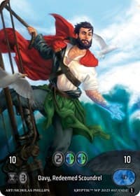 Davy, Redeemed Scoundrel (Box Topper) (Glass Foil) - Wicked Prophecy [Wave 1] - Kryptik TCG card