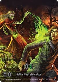 Dahlia, Witch of the Wood (Box Topper) (Glass Foil) - Wicked Prophecy [Wave 1] - Kryptik TCG card