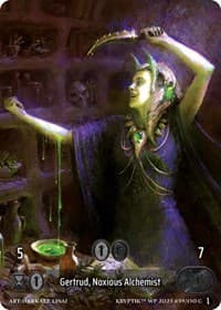 Gertrud, Noxious Alchemist (Box Topper) (Glass Foil) - Wicked Prophecy [Wave 1] - Kryptik TCG card