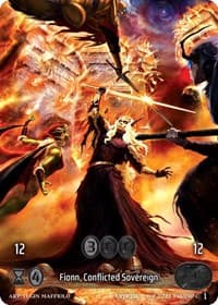 Fionn, Conflicted Sovereign (Box Topper) (Glass Foil) - Wicked Prophecy [Wave 1] - Kryptik TCG card