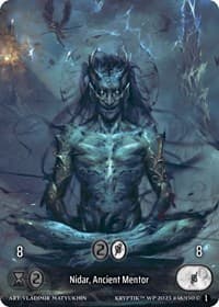 Nidar, Ancient Mentor (Box Topper) (Glass Foil) - Wicked Prophecy [Wave 1] - Kryptik TCG card