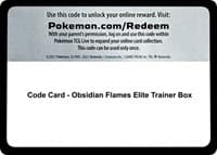Code Card - Obsidian Flames Elite Trainer Box - SV03: Obsidian Flames - Pokemon card