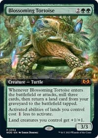 Blossoming Tortoise (Extended Art) - Wilds of Eldraine - Magic: The Gathering card