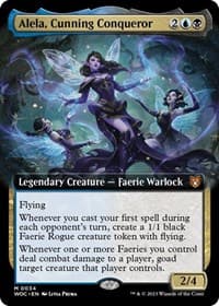 Alela, Cunning Conqueror (Extended Art) - Commander: Wilds of Eldraine - Magic: The Gathering card