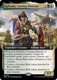 Gylwain, Casting Director (Extended Art) - Commander: Wilds of Eldraine - Magic: The Gathering card