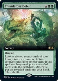 Thunderous Debut (Extended Art) - Wilds of Eldraine - Magic: The Gathering card