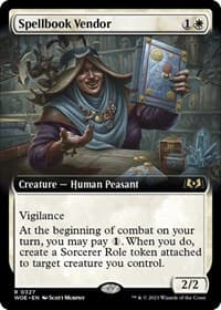 Spellbook Vendor (Extended Art) - Wilds of Eldraine - Magic: The Gathering card