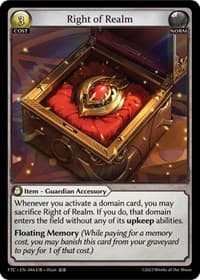 Right of Realm - Fractured Crown - Grand Archive TCG card