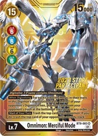 Omnimon: Merciful Mode (2023 Store Participant) - X Record - Digimon Card Game card