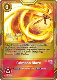 Crimson Blaze (2023 Store Top 4) - New Awakening - Digimon Card Game card