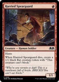 Harried Spearguard - Wilds of Eldraine - Magic: The Gathering card