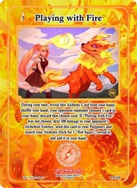 Playing with Fire - Trials of Ikithia [1st Edition] - Akora TCG card