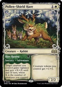 Pollen-Shield Hare (Showcase) - Wilds of Eldraine - Magic: The Gathering card