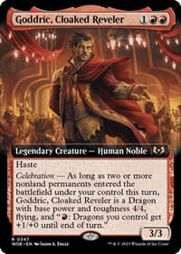 Goddric, Cloaked Reveler (Extended Art) - Wilds of Eldraine - Magic: The Gathering card