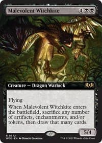 Malevolent Witchkite (Extended Art) - Wilds of Eldraine - Magic: The Gathering card