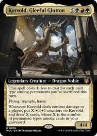 Korvold, Gleeful Glutton (Extended Art) - Commander: Wilds of Eldraine - Magic: The Gathering card