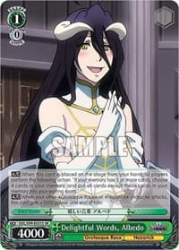 Delightful Words, Albedo (SR) - Nazarick: Tomb of the Undead Vol.2 - Weiss Schwarz card