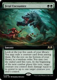 Feral Encounter (Extended Art) - Wilds of Eldraine - Magic: The Gathering card