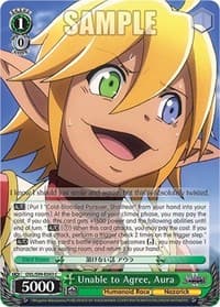 Unable to Agree, Aura - Nazarick: Tomb of the Undead Vol.2 - Weiss Schwarz card