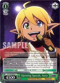 Opening Speech, Aura - Nazarick: Tomb of the Undead Vol.2 - Weiss Schwarz card