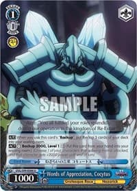 Words of Appreciation, Cocytus - Nazarick: Tomb of the Undead Vol.2 - Weiss Schwarz card