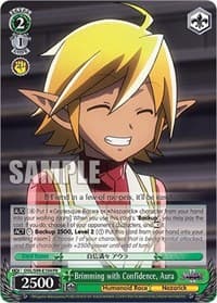 Brimming with Confidence, Aura - Nazarick: Tomb of the Undead Vol.2 - Weiss Schwarz card