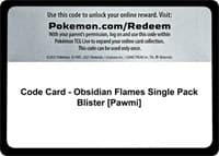 Code Card - Obsidian Flames Single Pack Blister [Pawmi] - SV03: Obsidian Flames - Pokemon card