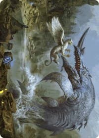 Horned Loch-Whale Art Card - Art Series: Wilds of Eldraine - Magic: The Gathering card