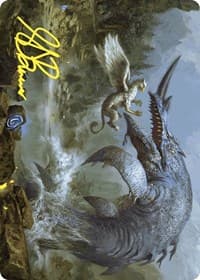 Horned Loch-Whale Art Card (Gold-Stamped Signature) - Art Series: Wilds of Eldraine - Magic: The Gathering card
