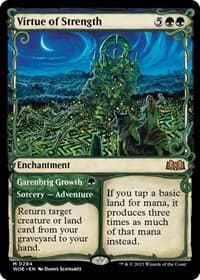 Virtue of Strength (Showcase) - Wilds of Eldraine - Magic: The Gathering card
