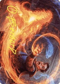 Frantic Firebolt Art Card (Gold-Stamped Signature) - Art Series: Wilds of Eldraine - Magic: The Gathering card