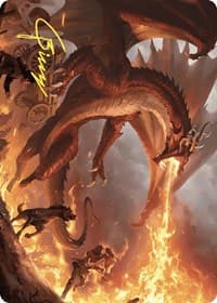 Realm-Scorcher Hellkite Art Card (Gold-Stamped Signature) - Art Series: Wilds of Eldraine - Magic: The Gathering card