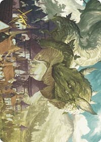 Beanstalk Wurm Art Card (Gold-Stamped Signature) - Art Series: Wilds of Eldraine - Magic: The Gathering card