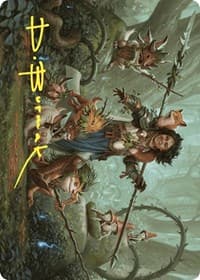 Ellivere of the Wild Court Art Card (Gold-Stamped Signature) - Art Series: Wilds of Eldraine - Magic: The Gathering card