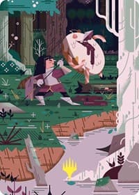 Stab Wound Art Card (Gold-Stamped Planeswalker Symbol) - Art Series: Wilds of Eldraine - Magic: The Gathering card