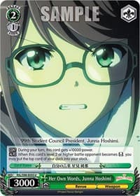 Her Own Words, Junna Hoshimi - Revue Starlight The Movie - Weiss Schwarz card