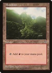Mountain (Green) - Mirage - Magic: The Gathering card