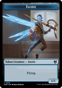 Faerie // Saproling Double-Sided Token - Commander: Wilds of Eldraine - Magic: The Gathering card