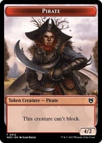 Pirate // Human Double-Sided Token - Commander: Wilds of Eldraine - Magic: The Gathering card