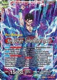 Son Gohan // Son Gohan, Unfaltering Power - Critical Blow Pre-Release Cards - Dragon Ball Super: Masters card