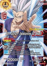 Son Gohan, Awakening to Beast - Critical Blow Pre-Release Cards - Dragon Ball Super: Masters card